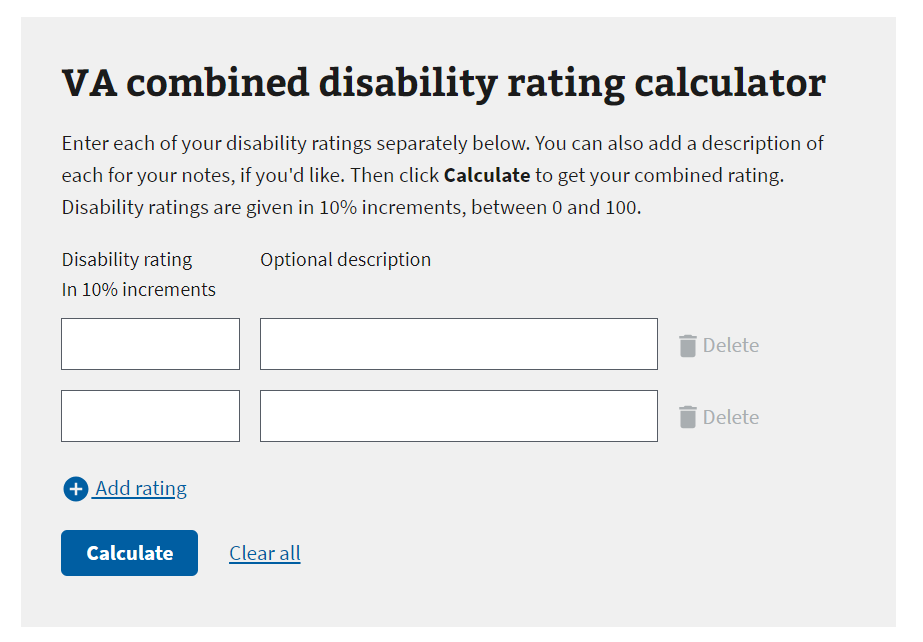 VA Disability Ratings